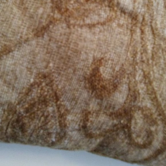 Stratford Home Taupe brown velvety Fringe Scroll work Lumbar Throw Accent pillow - Picture 2 of 4